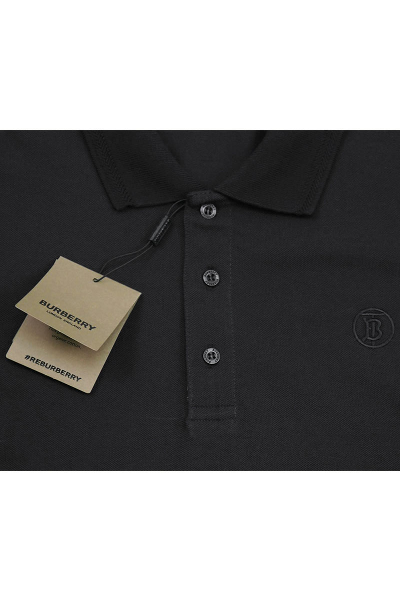 Burberry Поло с длинным рукавом TB logo - Black 