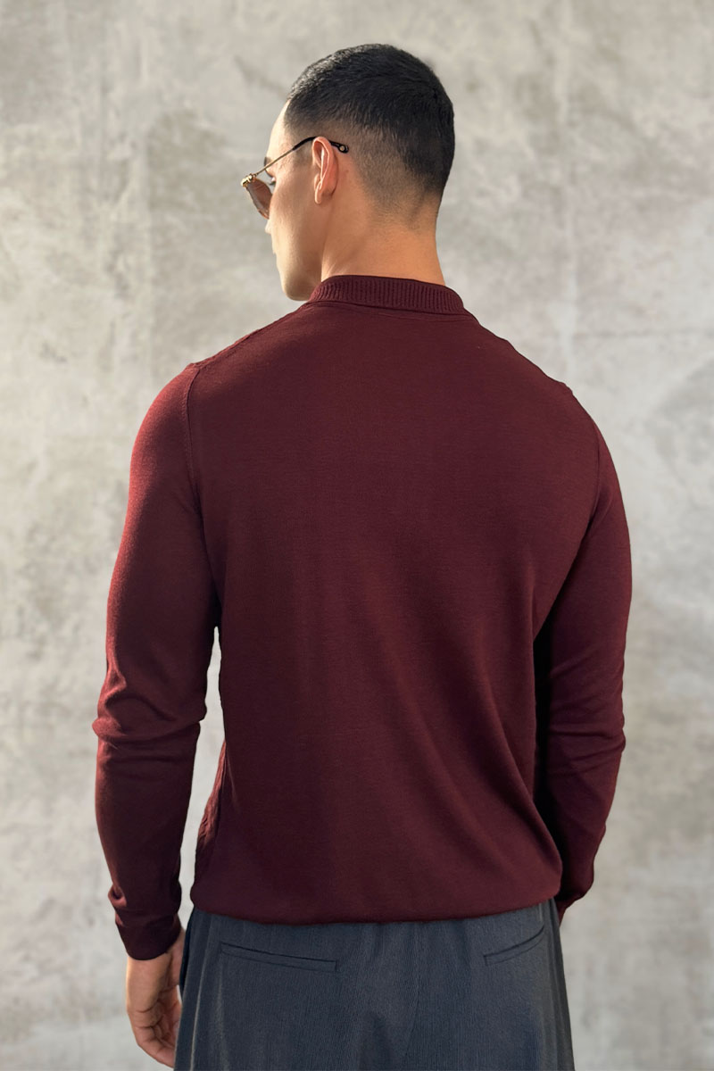 Zilli Поло с длинным рукавом zip-up - Burgundy