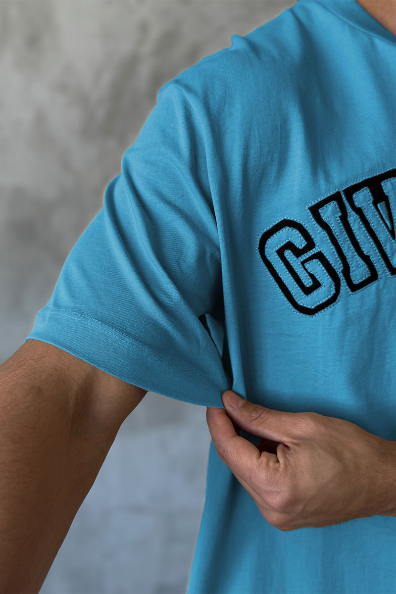 Givenchy Синяя оверсайз футболка college logo-embroidered