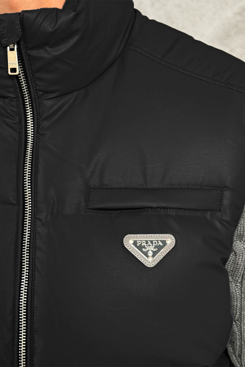 Prada Мужской жилет logo-plaque - Black