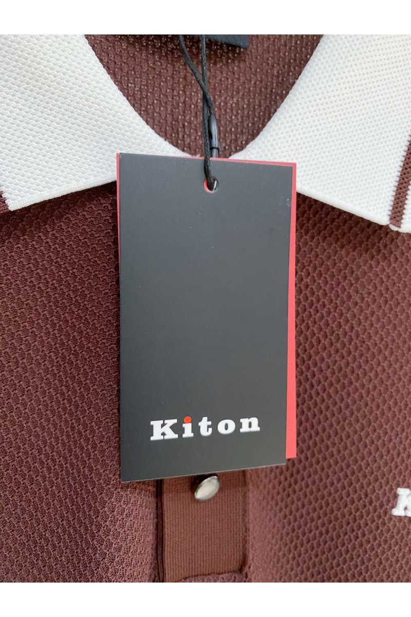 Kiton Мужское коричневое поло premium