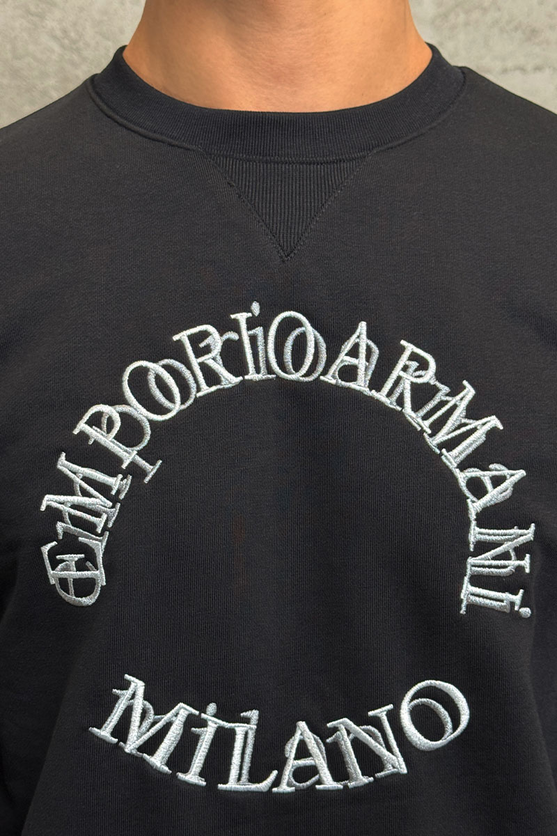 Emporio Armani EA7 Чёрный свитшот logo embroidery