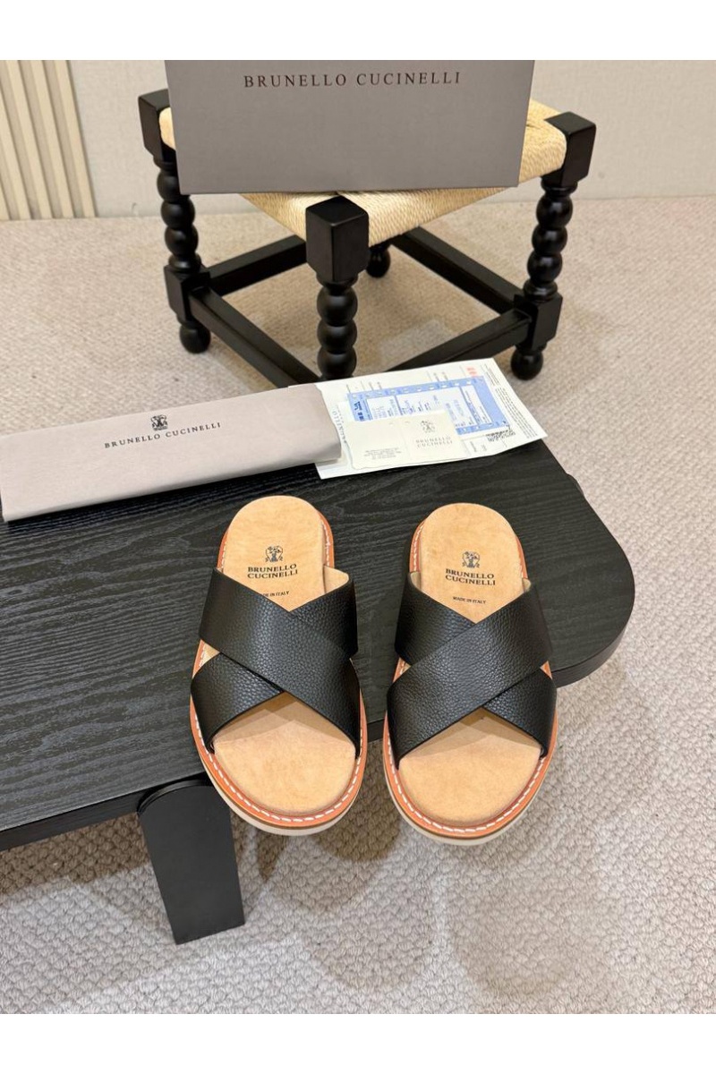 Brunеllо Сuсinеlli Кожаные шлёпанцы Crossover