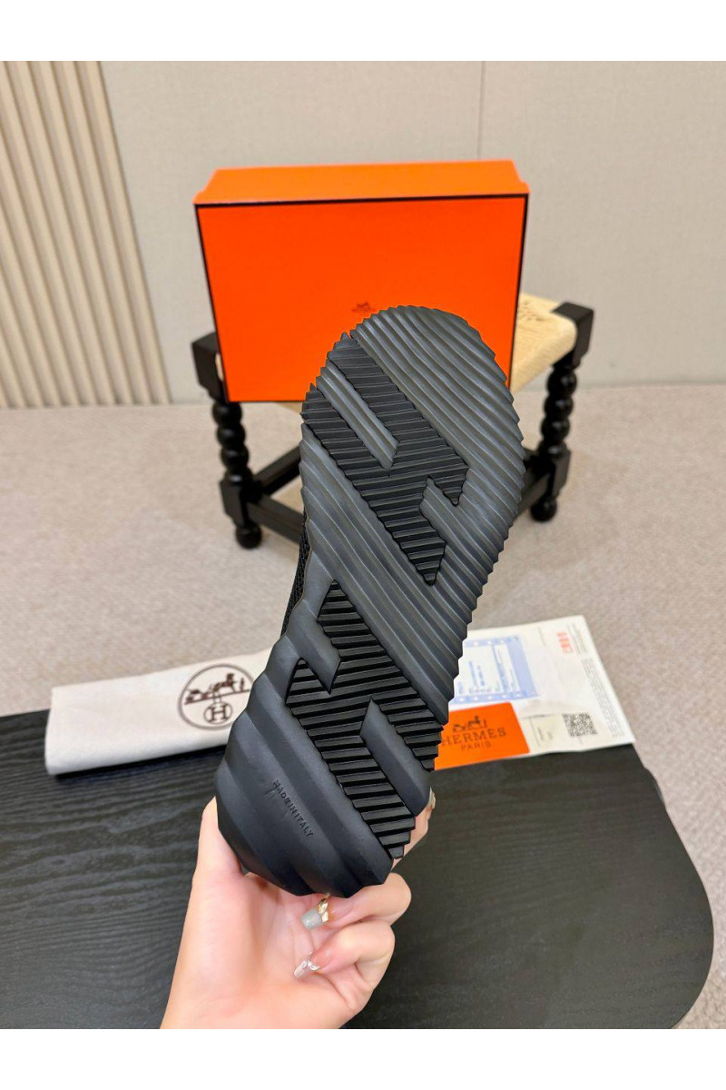 Hermes Мужские чёрные кроссовки Bouncing