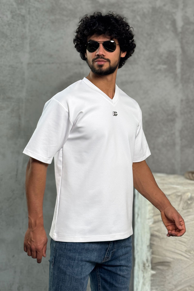 Dоlсе & Gаbbаnа Белая оверсайз футболка logo-plaque