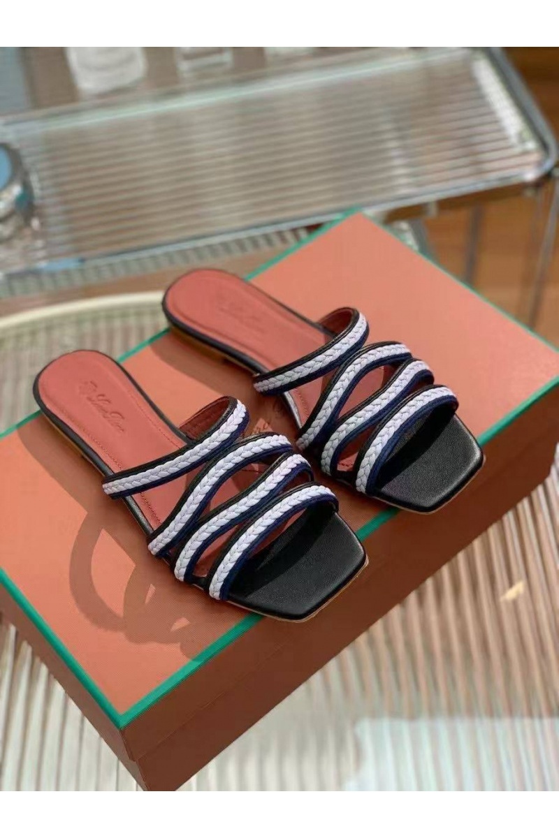 Loro Piana Женские кожаные шлёпанцы Premium