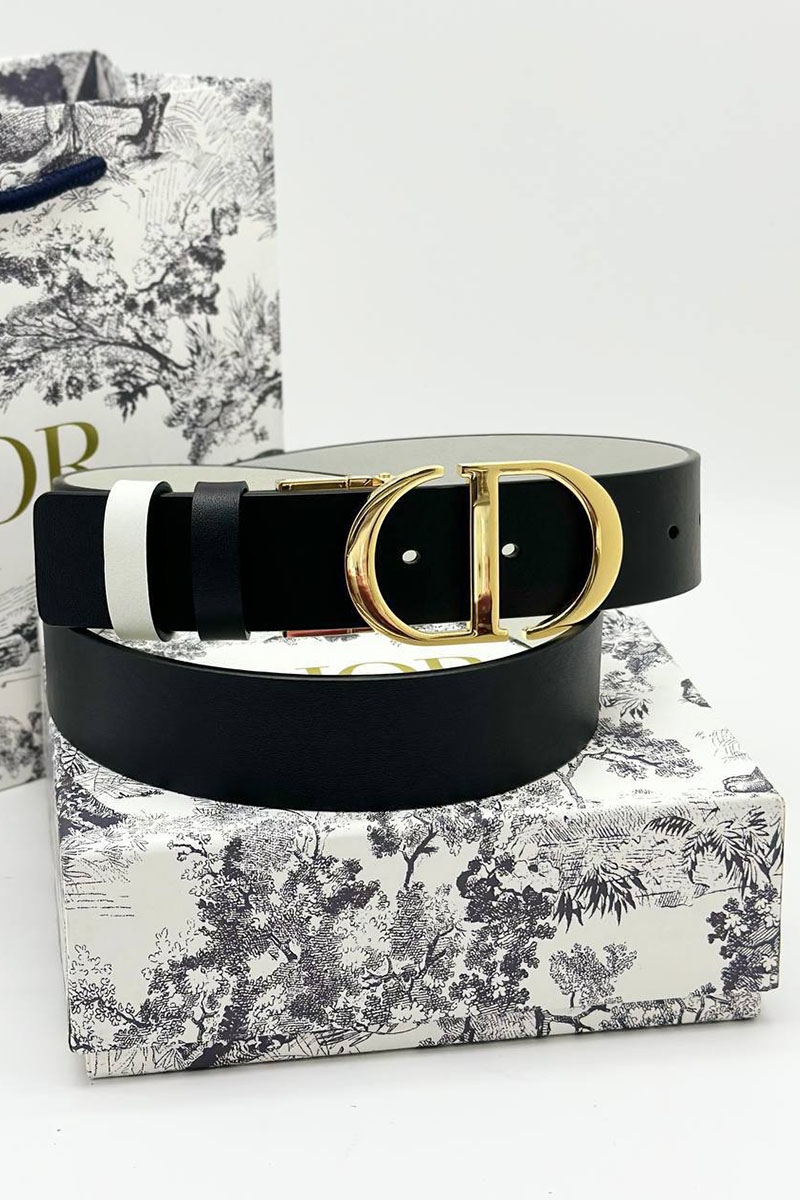 Dior Женский двусторонний ремень Montaigne (ширина 3 см, длина 80 / 85 / 90 см)