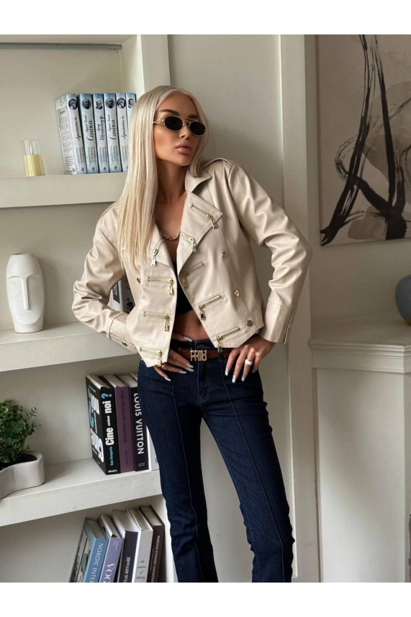 MIU MIU Женская кожаная куртка premium - Beige