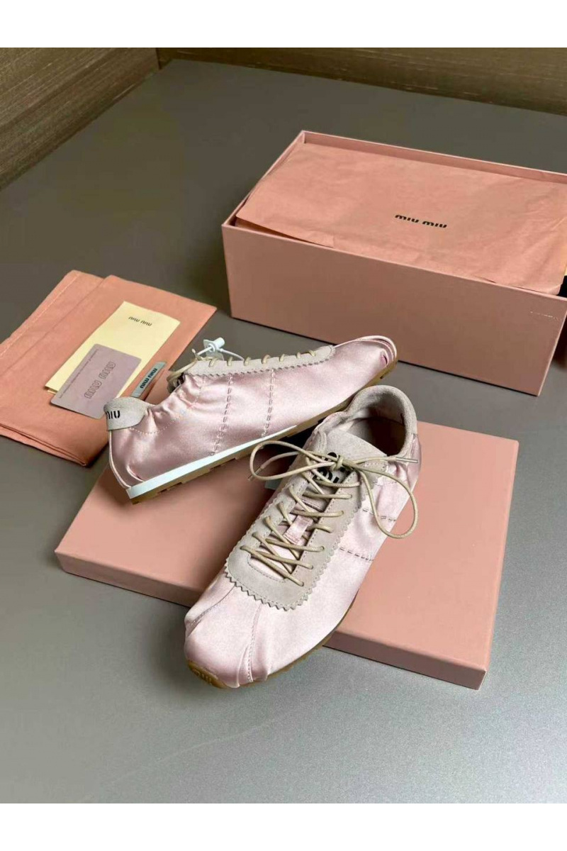 MIU MIU Женские кроссовки Plume Satin premium