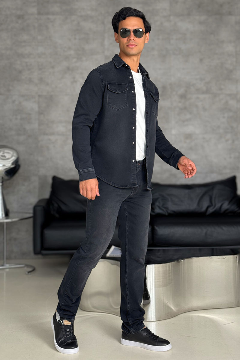 Loro Piana Мужские джинсы чёрного цвета 