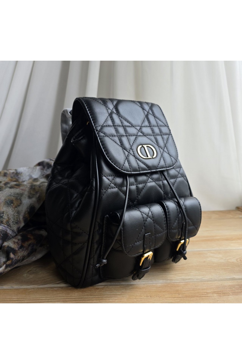Dior Кожаный рюкзак Caro 26x25 см - Black