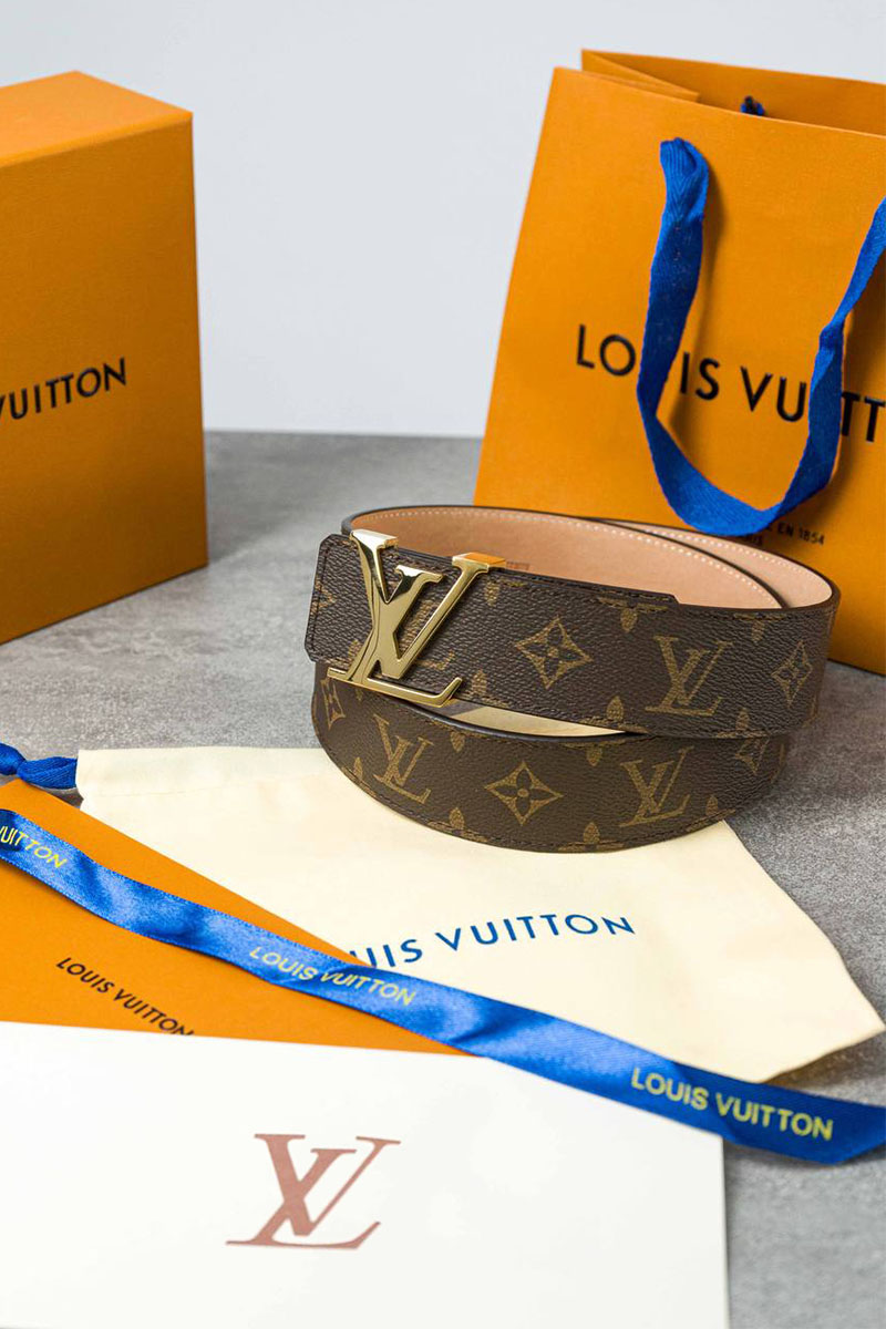 Lоuis Vuittоn Кожаный ремень Initiales Monogram (длина 85 - 115 см)