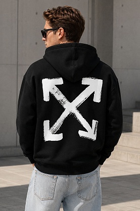 Худи чёрного цвета "Arrow" logo-print