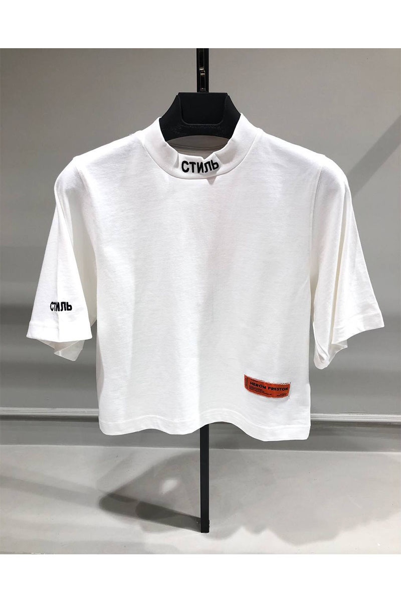 Heron Preston Белая футболка СТИЛЬ-logo cropped