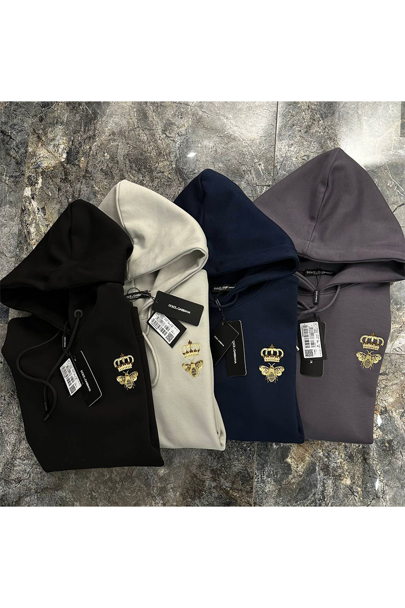 Dоlсе & Gаbbаnа Тёмно-синее худи Bee Crown embroidery