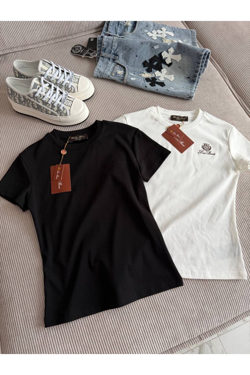Loro Piana Женская чёрная футболка premium