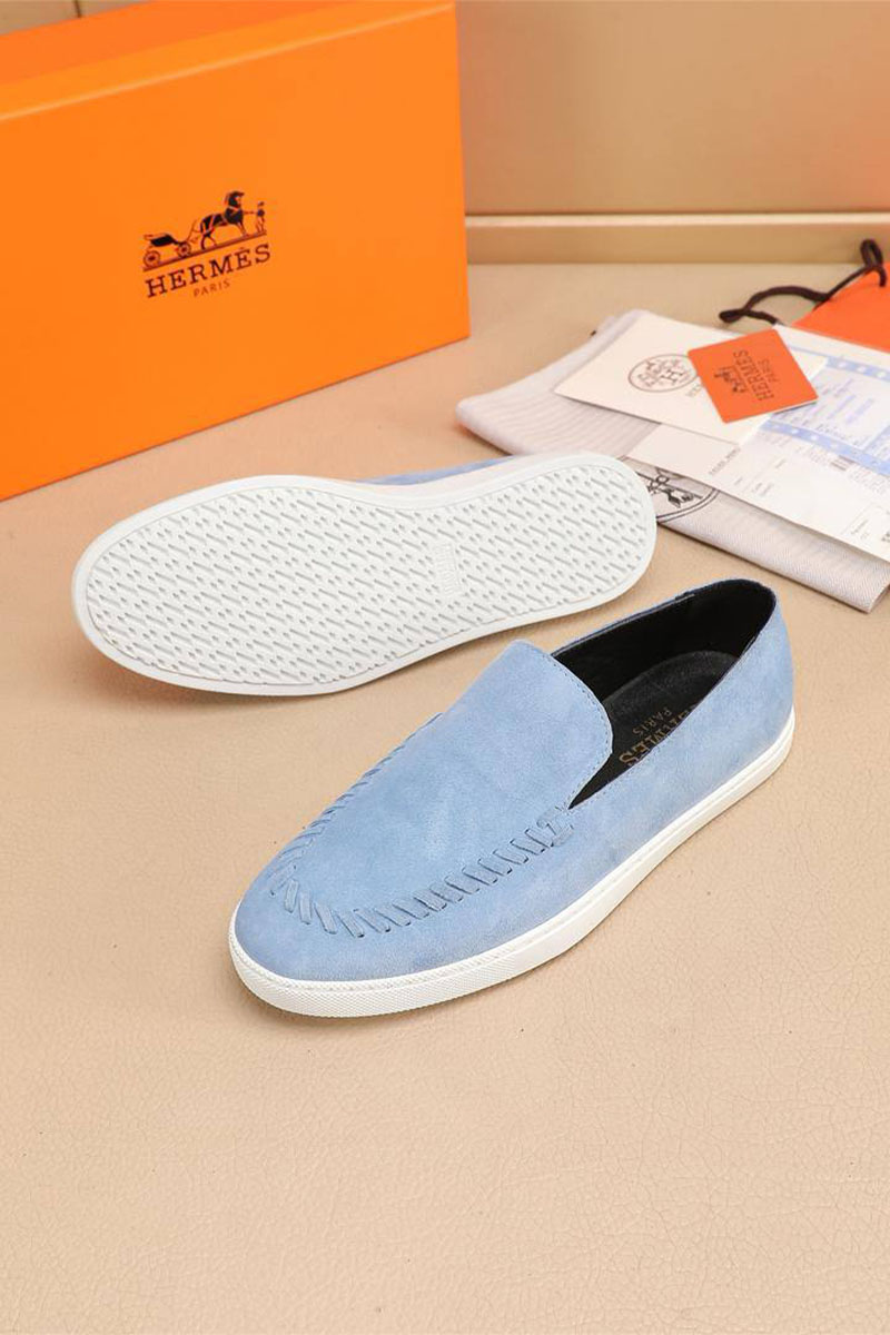 Hermes Мужские замшевые лоферы Julian - Blue
