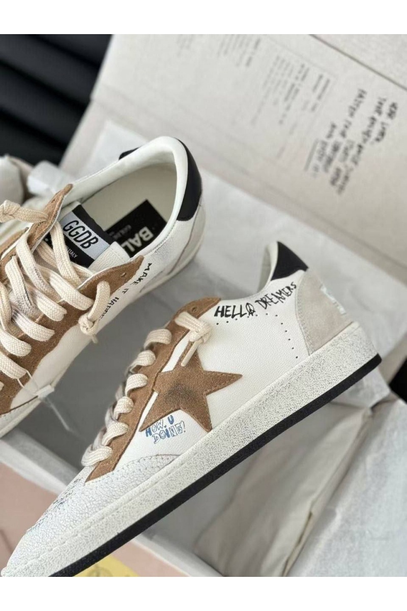 Designer Clothing Женские кожаные кроссовки Golden Goose Super Star premium