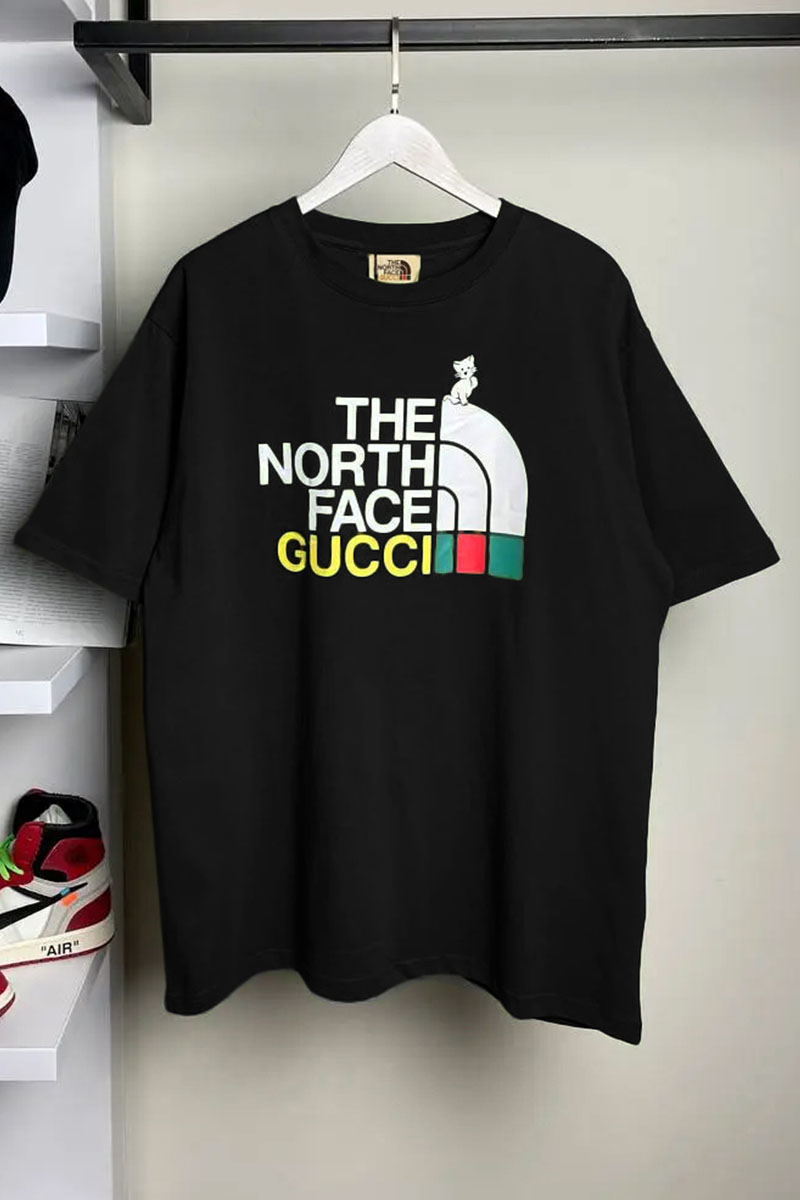 Gucci Чёрная оверсайз футболка TNF Collaboration