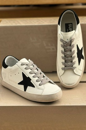 Женские кожаные кроссовки Super-Star Premium - White / Black