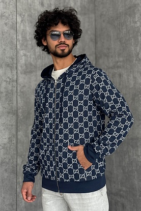 Двусторонняя кофта GG monogram - Navy 