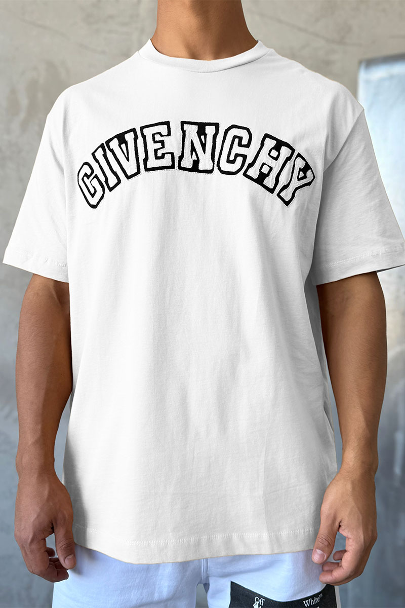 Givenchy Белая оверсайз футболка college logo-embroidered