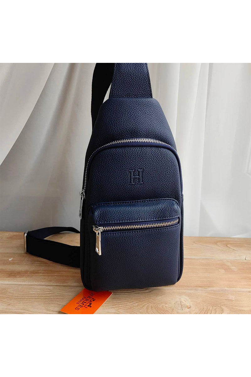 Hermes Кожаная сумка sling - Navy 31x17 см