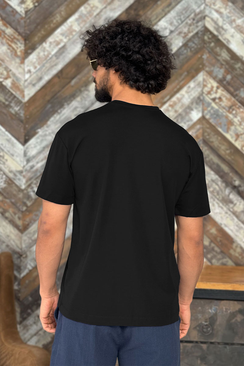 Zegna Мужская чёрная футболка logo-embroidered