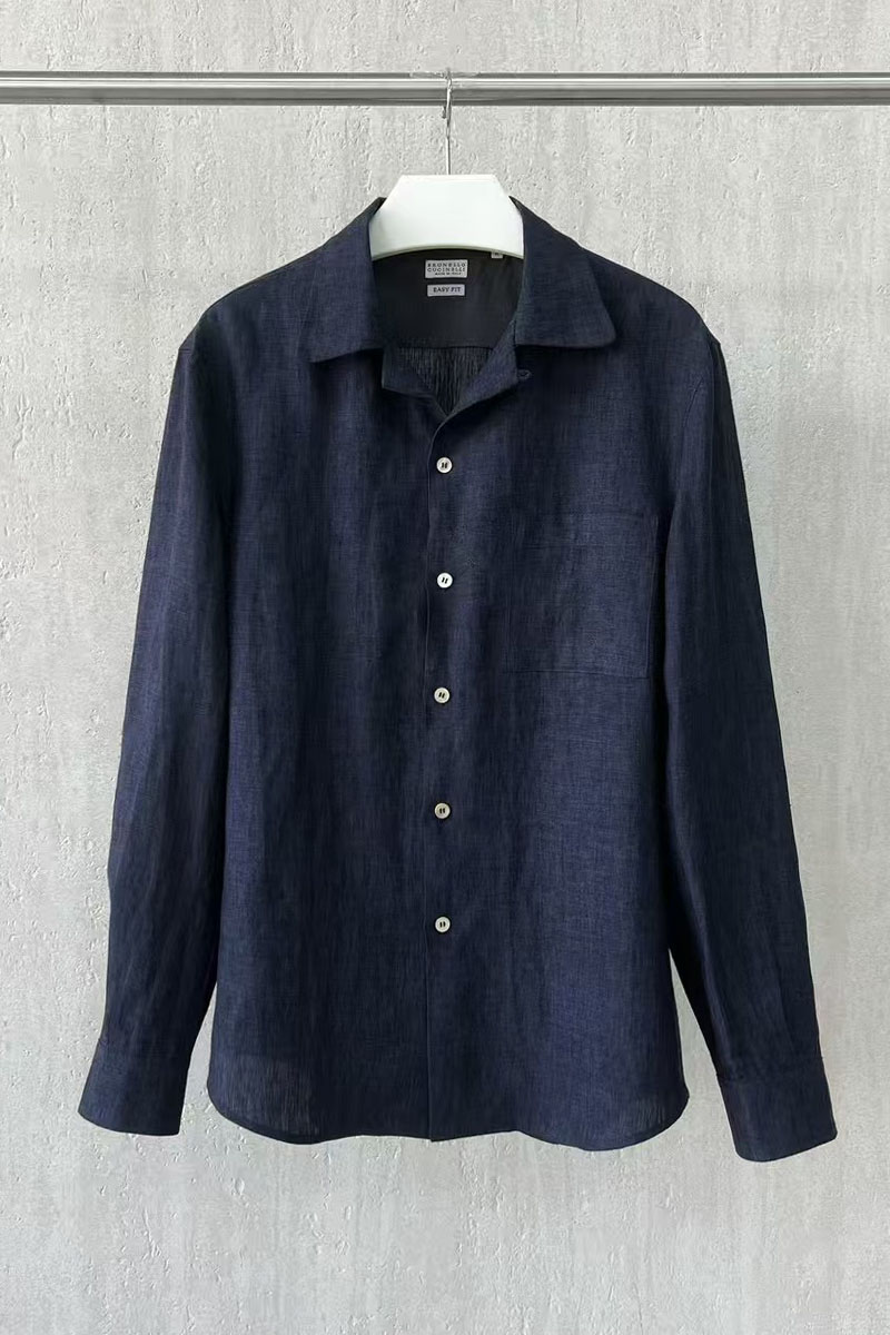 Brunеllо Сuсinеlli Льняная рубашка Premium - Navy
