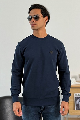 Мужской тёмно-синий свитшот logo-print