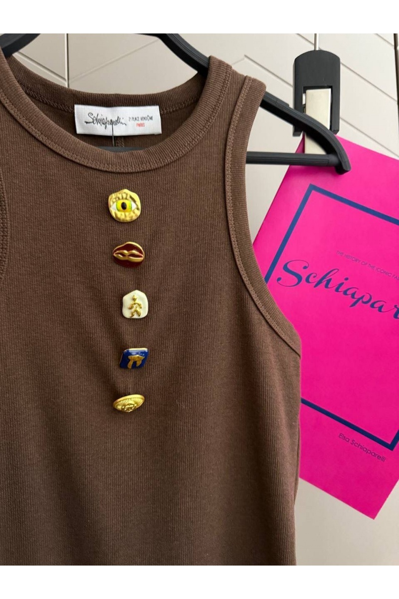 Schiaparelli Женская хлопковая майка premium - Brown