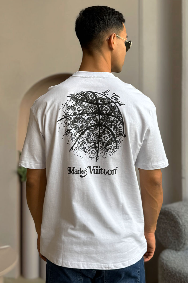 Lоuis Vuittоn Мужская оверсайз футболка белого цвета