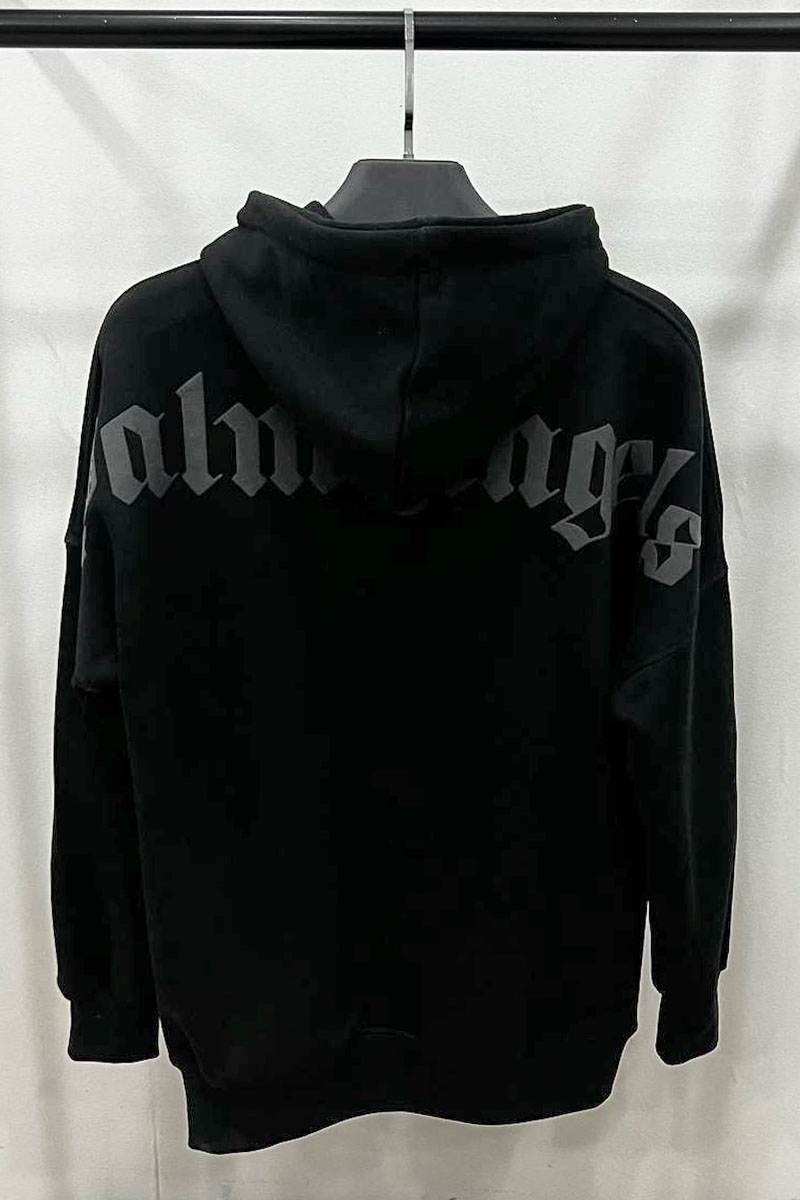 Palm Angels Чёрное оверсайз худи Classic logo-print 