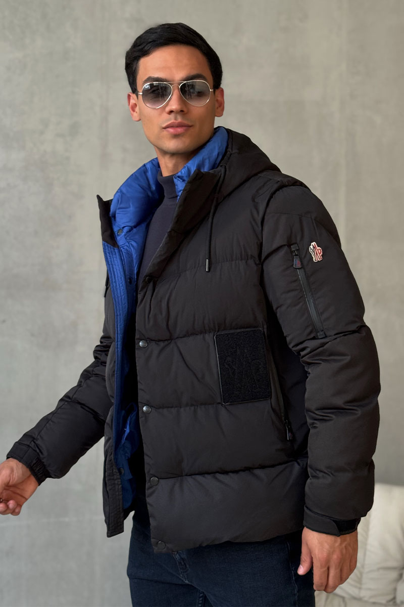 Moncler Мужская утеплённая куртка чёрного цвета