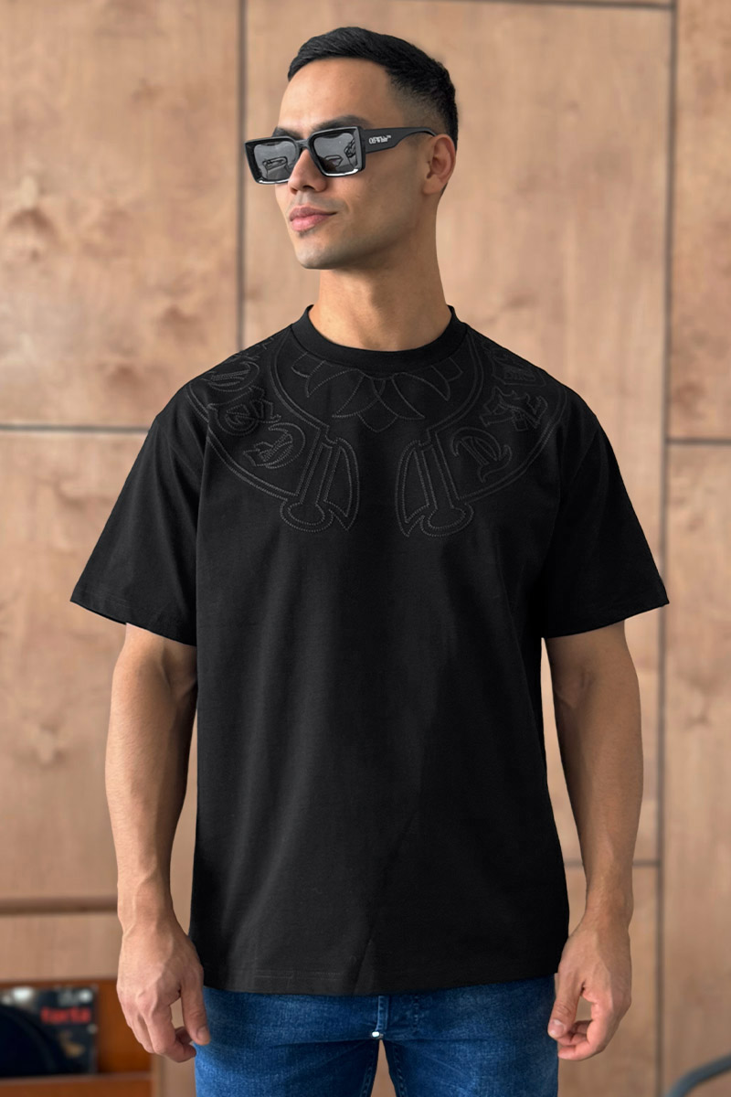 Designer Clothing Чёрная оверсайз футболка Gothic logo