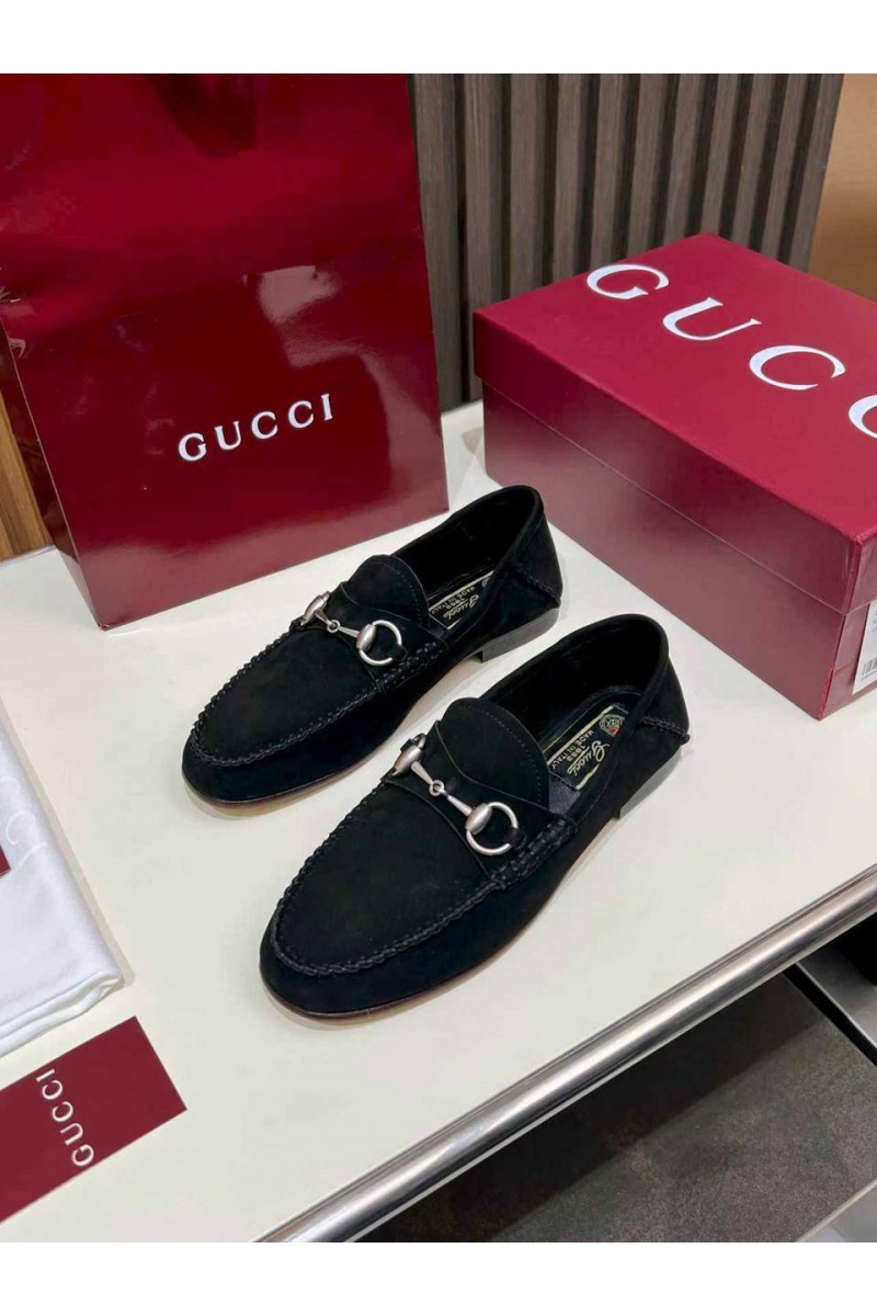 Gucci Женские замшевые лоферы GG premium