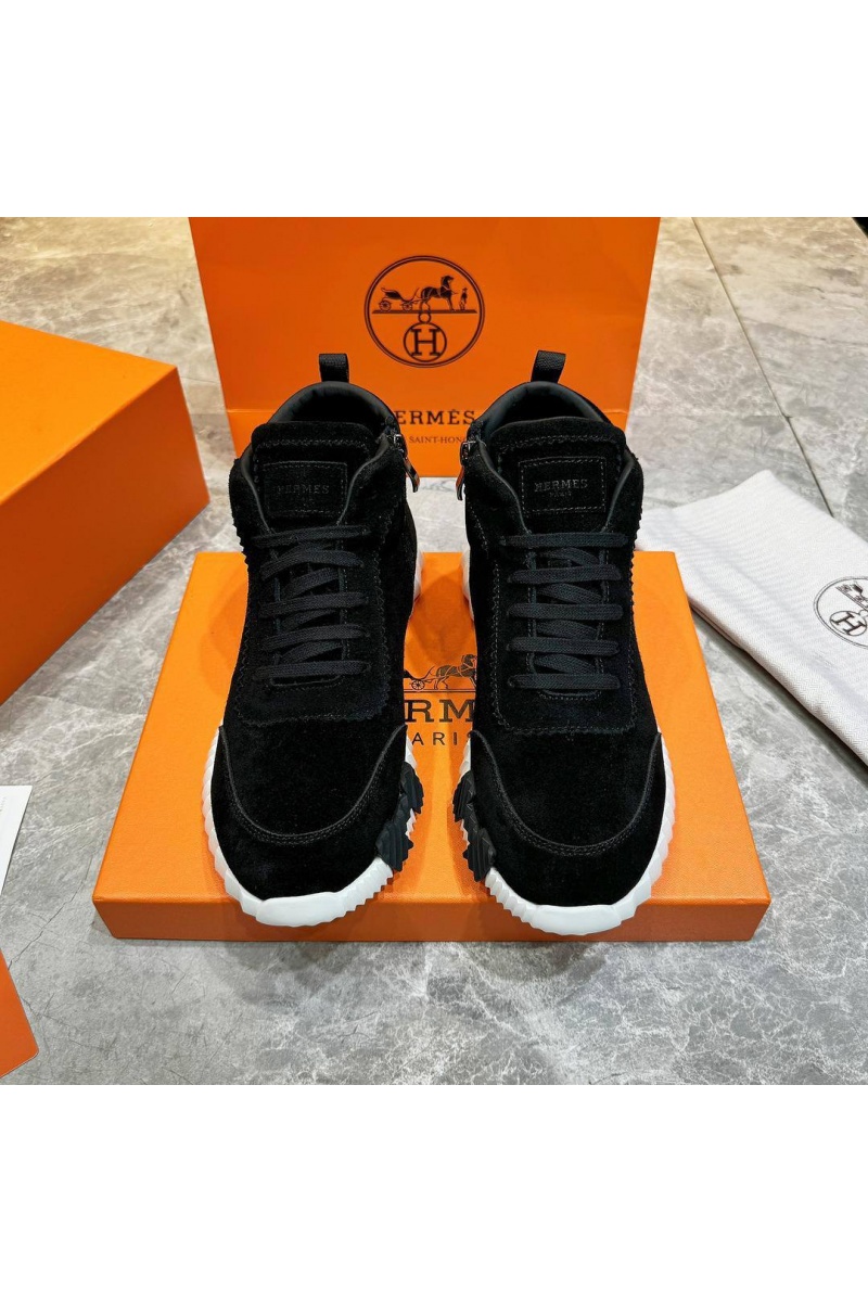 Hermes Кроссовки с мехом Bouncing high-top - Black / White