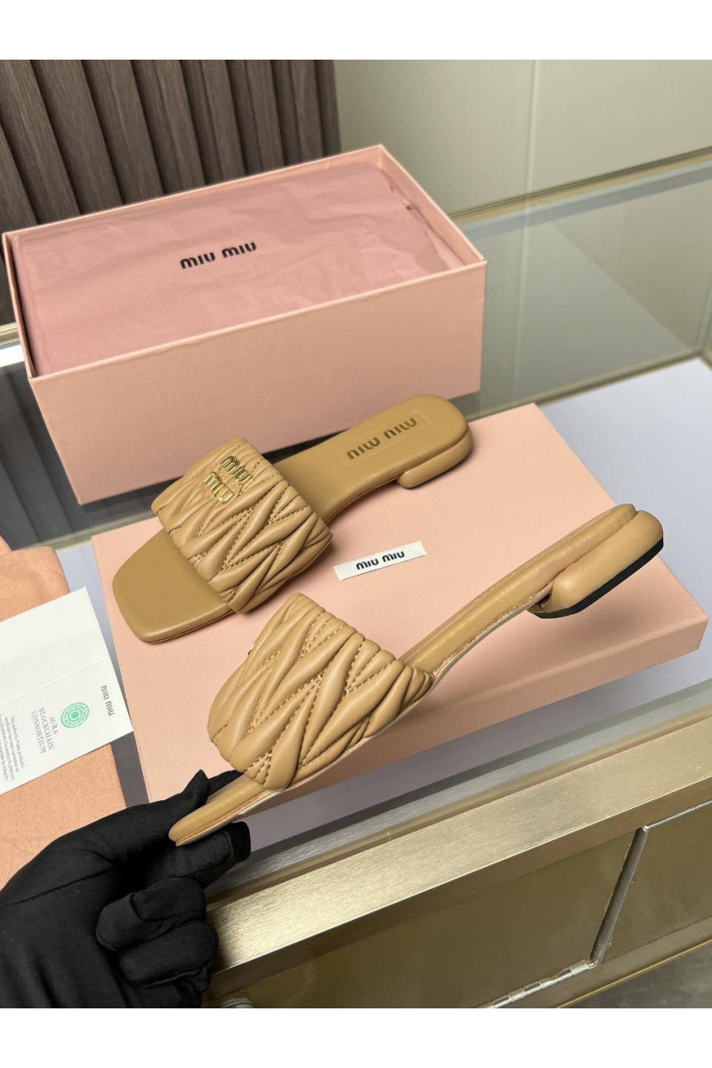 MIU MIU Женские шлёпанцы Premium - Beige