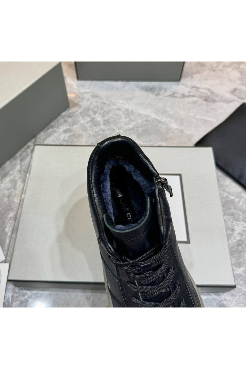 Tom Ford Кожаные кроссовки с мехом Tom Ford high-top - Black