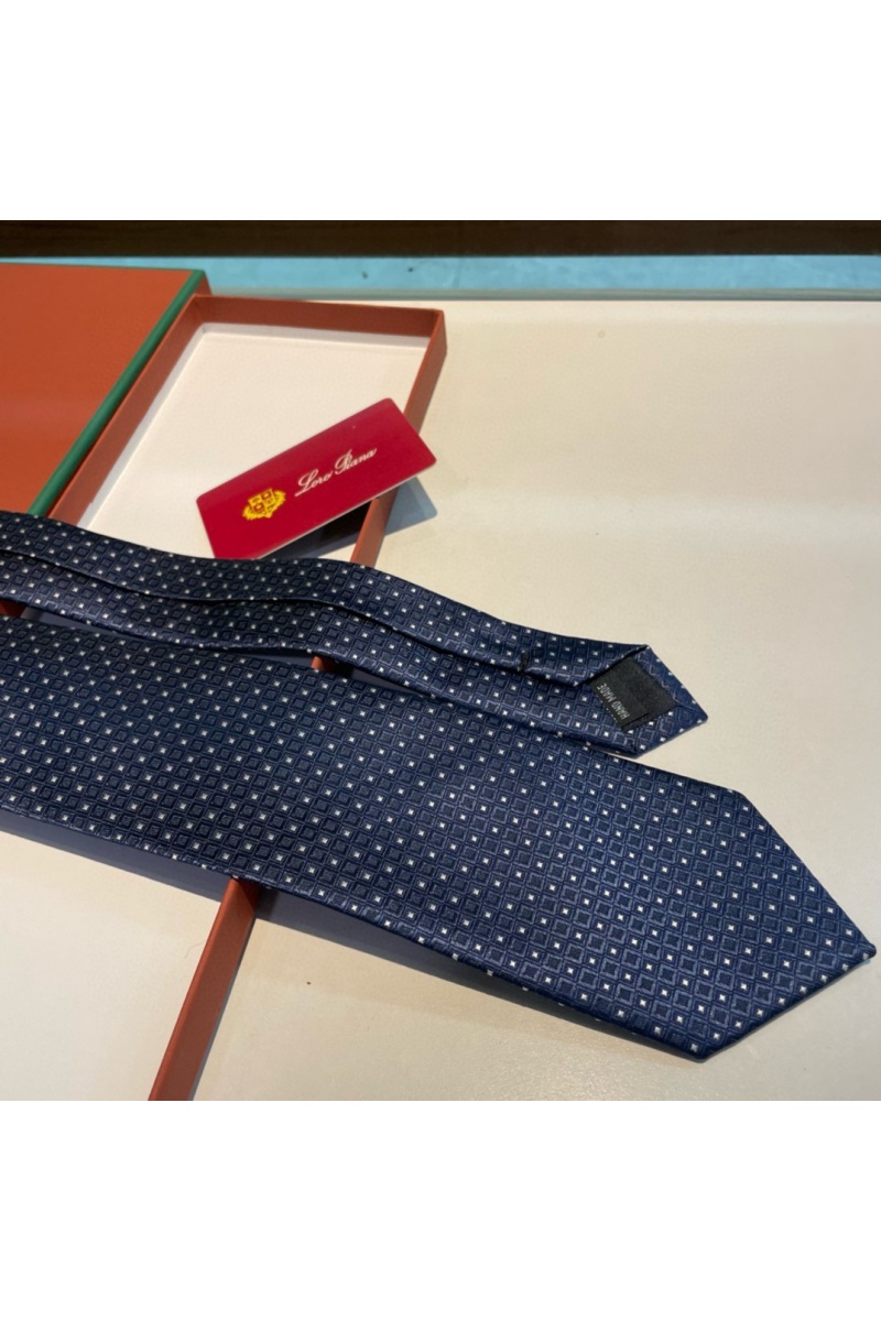 Loro Piana Галстук geometric logo-print premium - Navy