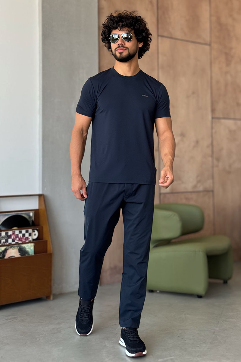 Kiton Мужская тёмно-синяя футболка 