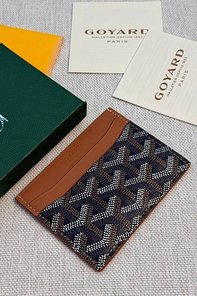 Кожаный кардхолдер Goyard Saint Sulpice premium 10.5x7 см