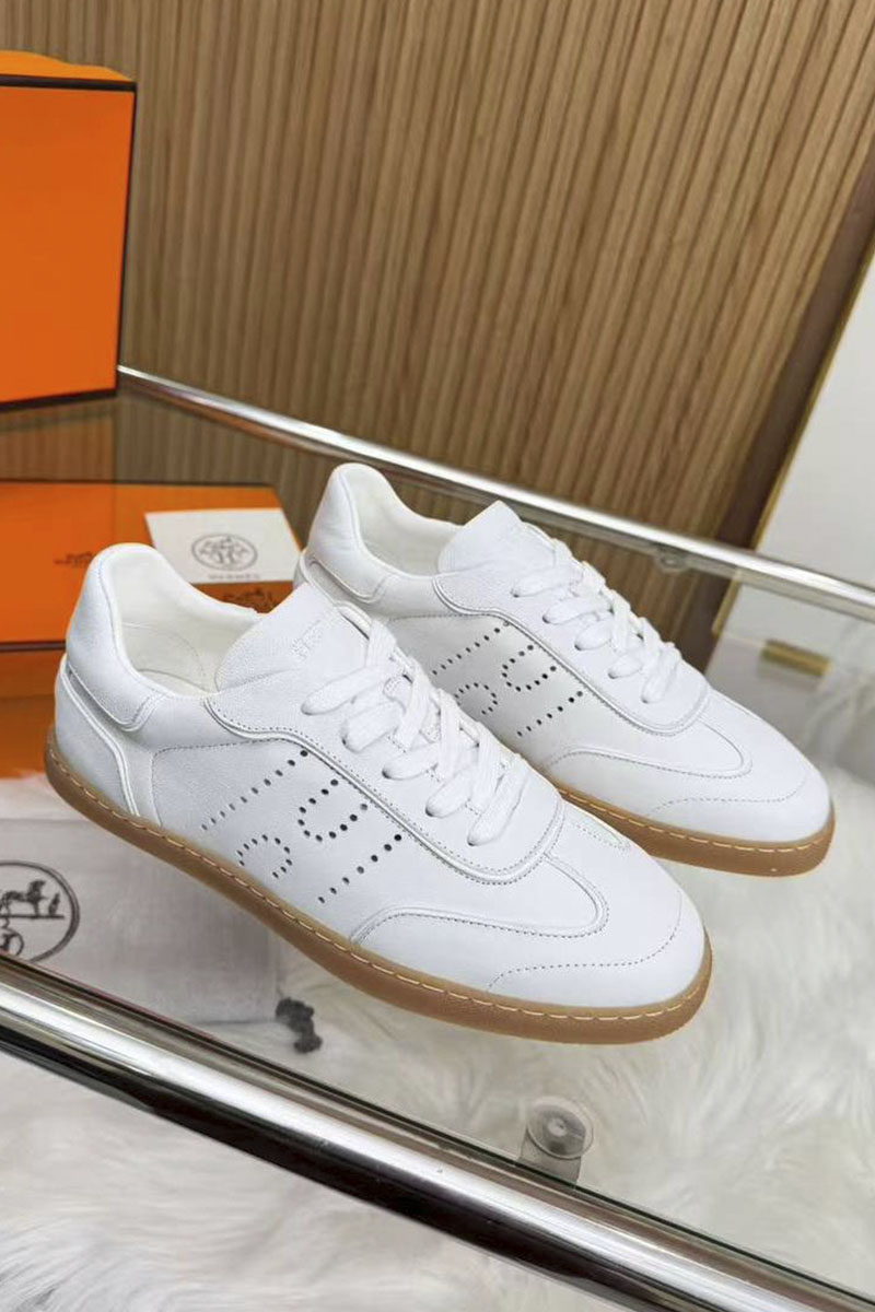 Hermes Женские кожаные кроссовки Match