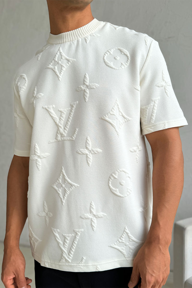 Lоuis Vuittоn Оверсайз футболка Embossed Monogram - White