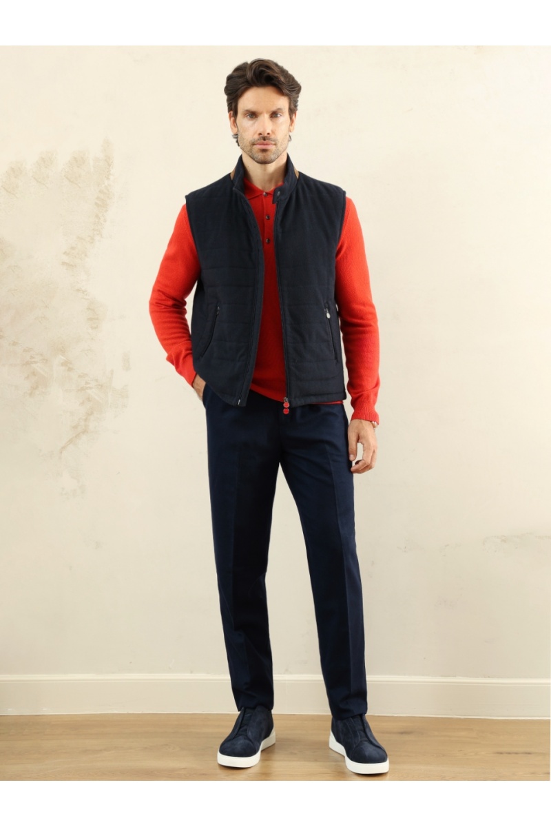Kiton Мужские тёмно-синие брюки premium