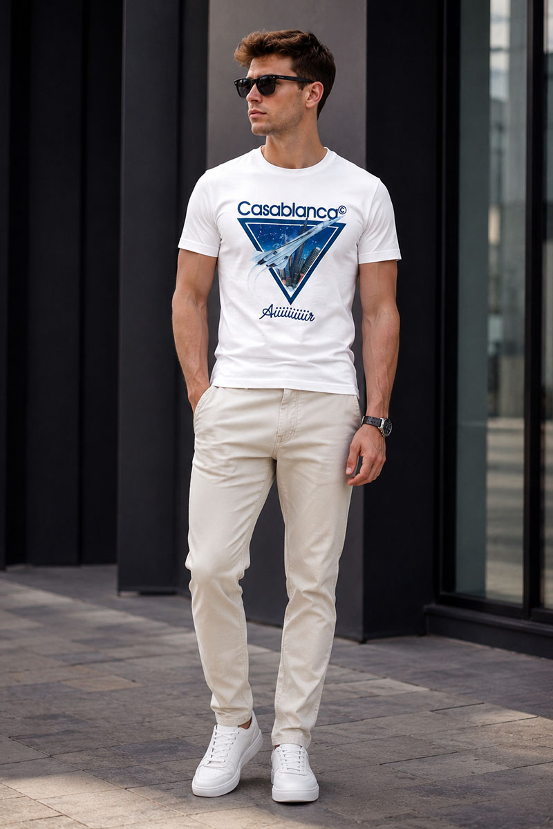 Casablanca Белая футболка Aiiiiiir logo-print
