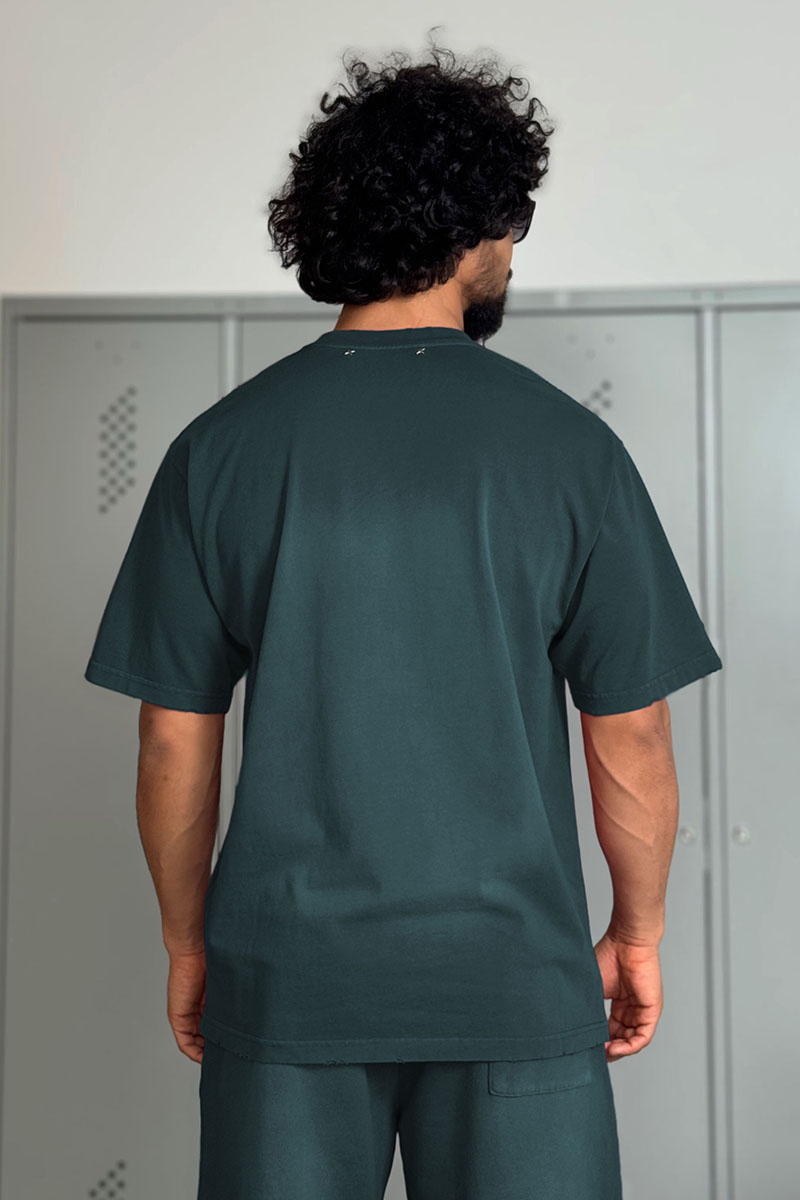 Designer Clothing Мужская зелёная футболка Golden Goose