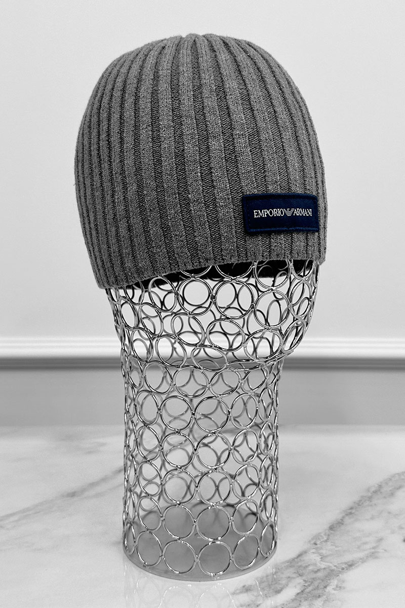 Emporio Armani EA7 Мужская серая шапка