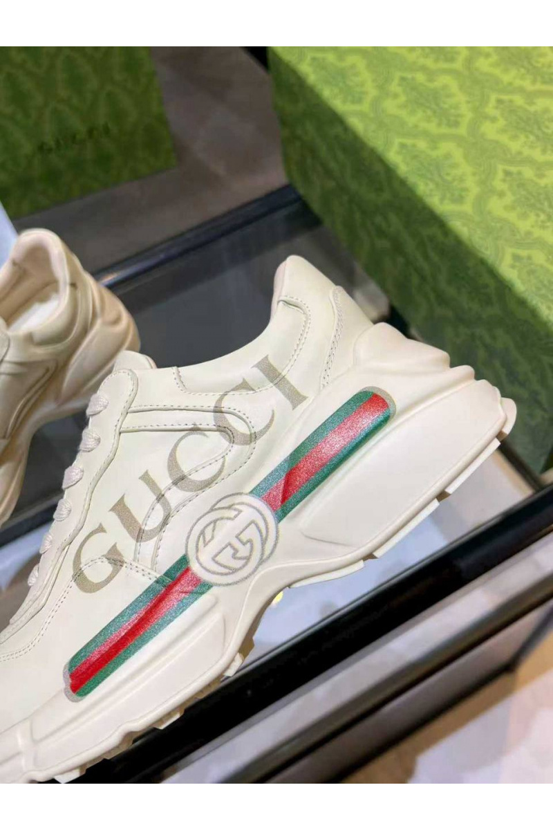 Gucci Женские кожаные кроссовки Rhyton premium