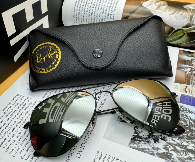 Ray-Ban Солнцезащитные очки Aviator Large Metal - Black Mirrored